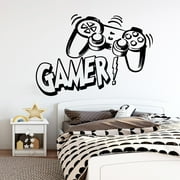 Prime SHISHIan Decals Boys Game Controller Playroom Bedroom Decor Room For Kids Wall Sticker Home Decor Black,Christmas Decorations,Wallpaper Peel And Stick,Peel And Stick Backsplash